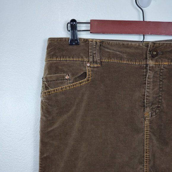American Eagle Outfitters Stretch Soft Velvet Feel Brown Academia Skirt Size 10 - Picture 4 of 12